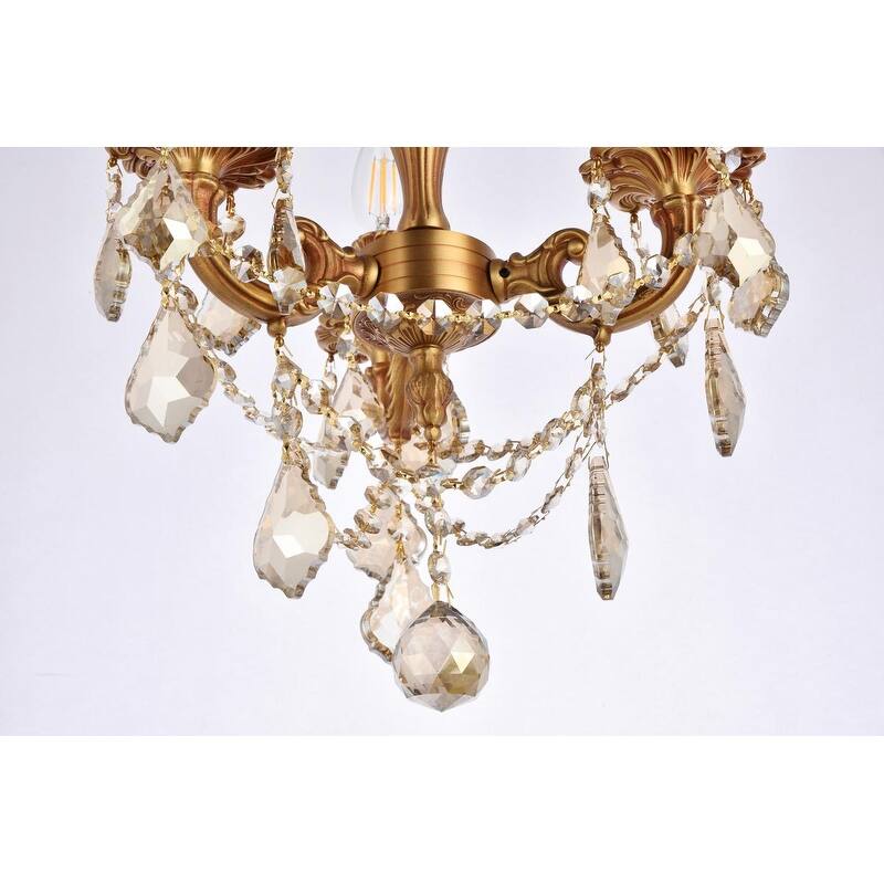 Somette Lugano 3-light Royal Cut Crystal and French Gold Flush Mount
