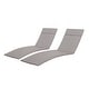 preview thumbnail 1 of 79, Salem Outdoor Cushion Set for Chaise Lounge - Cushions only (Set of 2) by Christopher Knight Home. - 79.25"L x 27.50"W x 1.50"H Charcoal