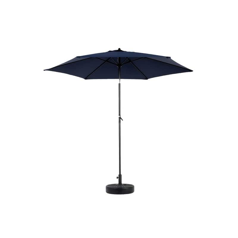 Push-Button Tilt 9FT Patio Umbrella - Easy Crank Lift, 6 Sturdy Ribs (Base Not Included)