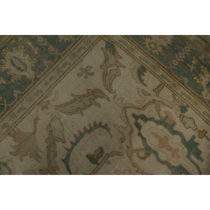 Hand Knotted Oriental 100% Wool Carpet Transitional All-Over Beige & Ivories Oushak Area Rug - 9' 0'' X 8' 0''