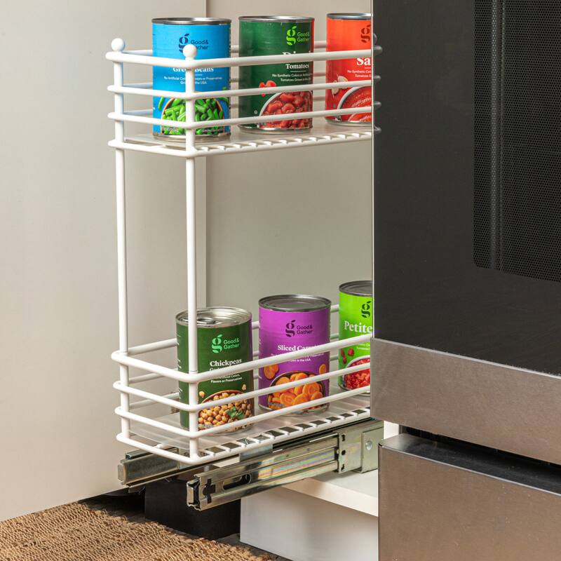 Household Essentials Narrow Two Sliding Cabinet Organizer