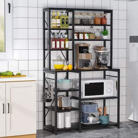 Kitchen Baker's Rack, Free Standing 5-Tier, 6-Tier Kitchen Utility Storage Shelf Rack