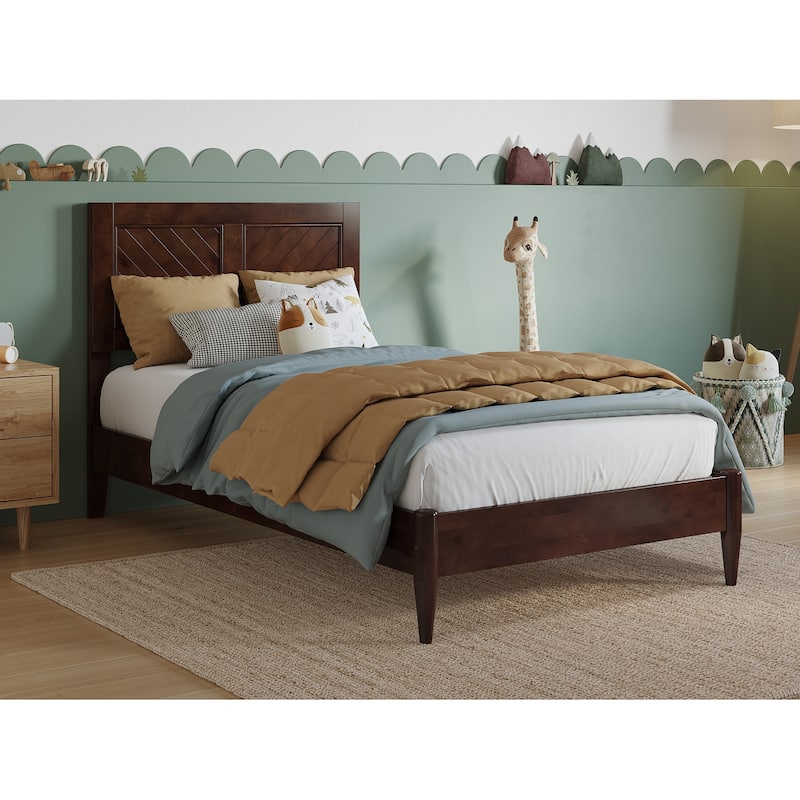 Berkshire Solid Wood Low Profile Platform Bed - Walnut - Twin