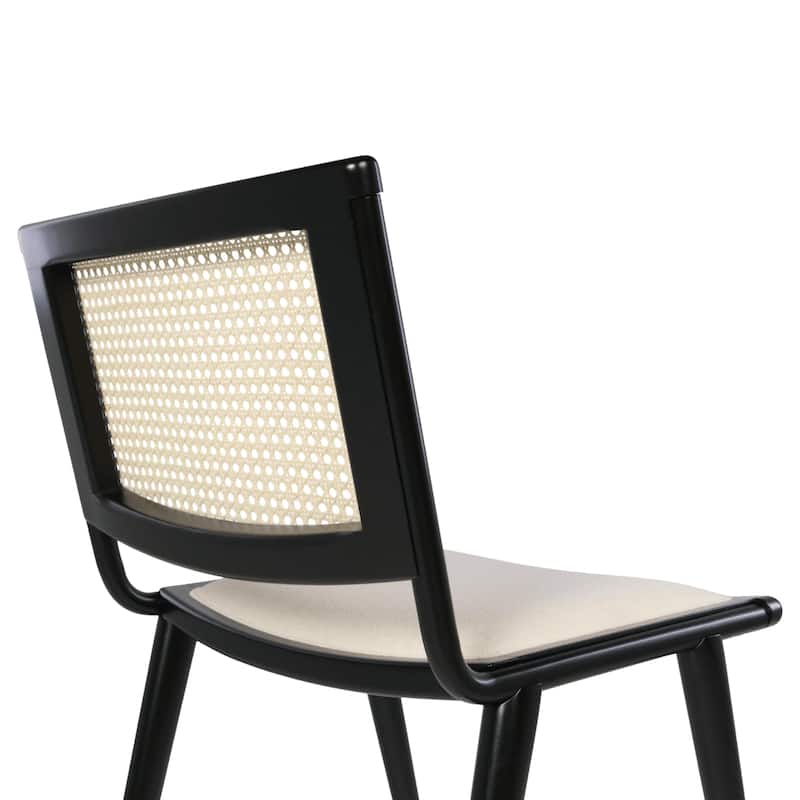 Breuer Chair Company Rereke Dining Side Chair w/ Padded Seat Beech Wood Cane Back Steel Frame & Wooden Legs (Made in Italy)