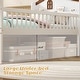 preview thumbnail 7 of 16, Twin Bed Frame w/ Storage 4 Drawers,Wooden Bed Frame for Kids, Platform Twin Size Bed with Guardrail Headboard & Ladder, White