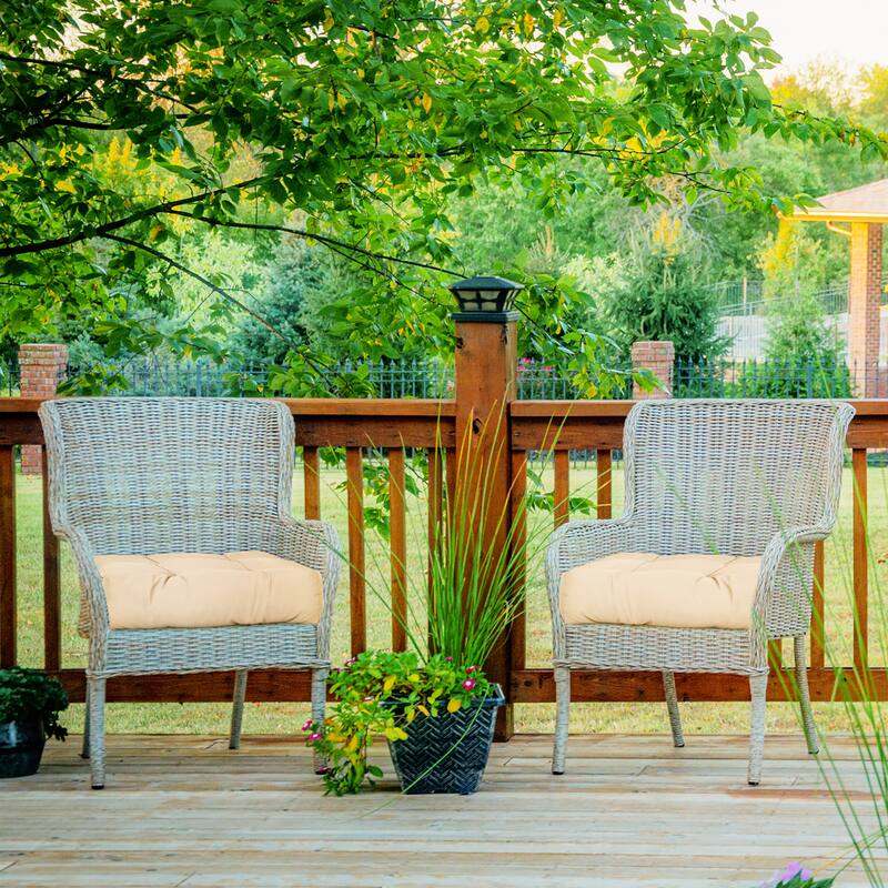 Costway 2 PCS 21'' x 21'' Patio Chair Seat Cushion Pads Indoor/Outdoor