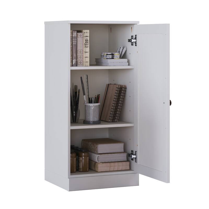 Palace Imports 100% Solid Wood 3-Shelf Bookcase with Shaker Door and Adjustable Shelves