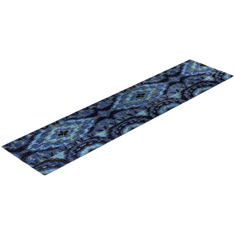 Contemporary Overdyed Wool Hand Knotted Runner - 2' 6" x 10' 8"