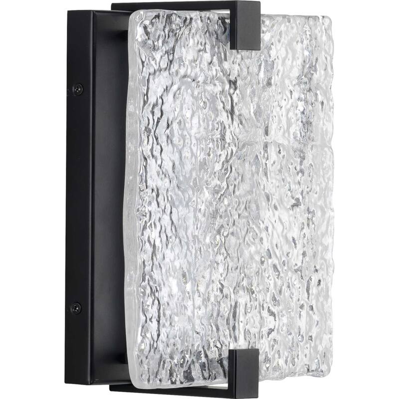 Progress Lighting 9" Tall LED Wall Sconce with Water Glass Shade