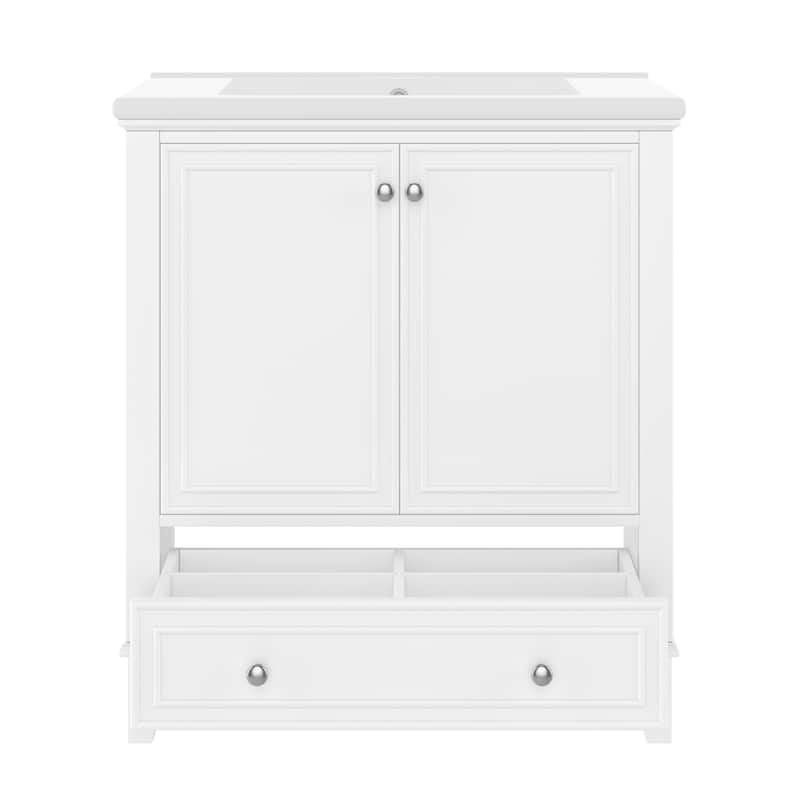Bathroom Vanity with Sink Top, Bathroom Cabinet with Doors and Drawer, Bathroom Storage Cabinet with Adjustable Shelf