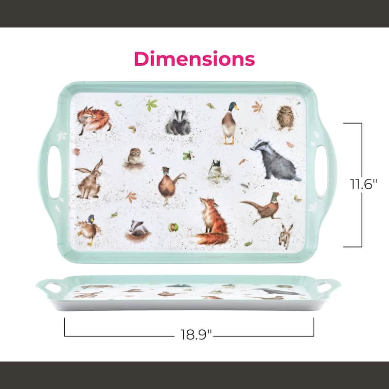 Pimpernel Wrendale Designs Large Melamine Handled Tray - 18.9" x 11.6"