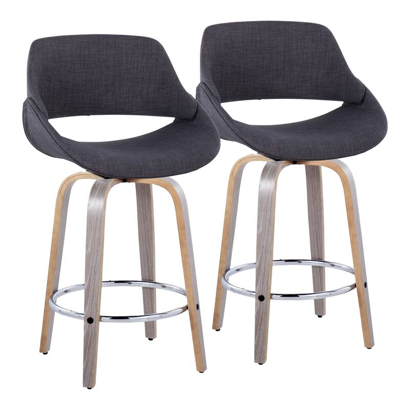 Carson Carrington Svellingen 26" Fixed-Height Counter Stool with Round Chrome Footrest (Set of 2)