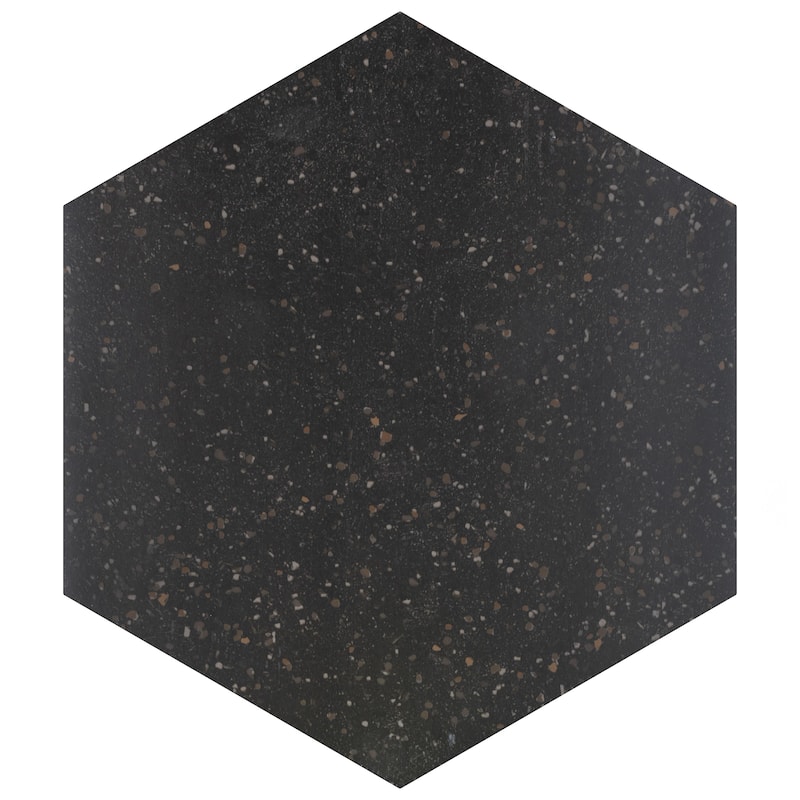 Merola Tile Palazzo Hex Nero 14-1/8" x 16-1/4" Porcelain Floor and Wall Tile