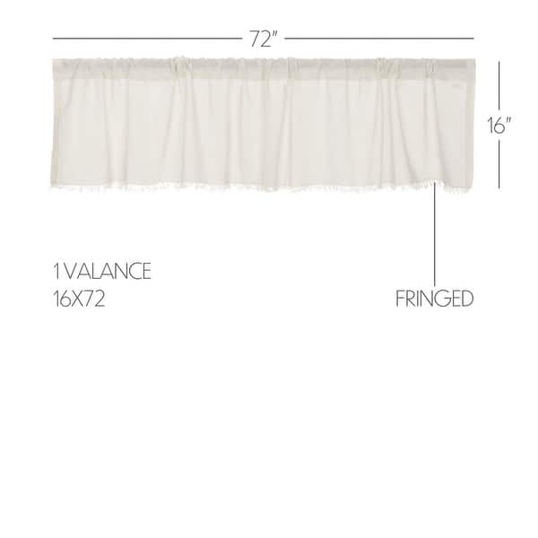 dimension image slide 4 of 7, Tobacco Cloth Fringed Valance
