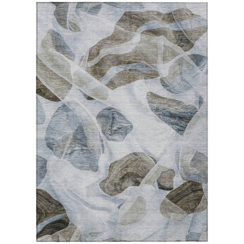 HomeRoots Abstract Transitional Rectangle Outdoor Rug