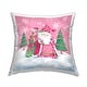preview thumbnail 1 of 3, Stupell Pink Santa Snowscape Decorative Printed Throw Pillow Design by Diane Kater Polyester - 18 x 18 - Indoor/Outdoor - Single - Pink