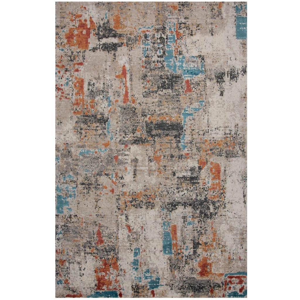 Alora Decor Cosmopolitan Contemporary Beige Wool/Tencel Area Rug