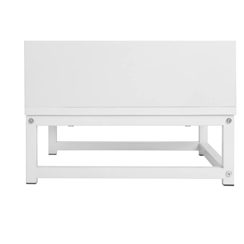 Modern White Wood 2-Drawer Storage Nightstand Bedside Table