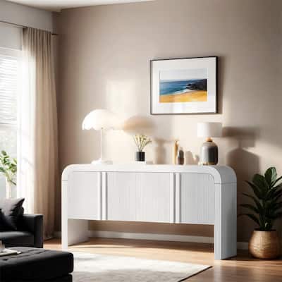 Striped Storage Cabinet with 4 Doors,Adjustable,Suitable for Entrance