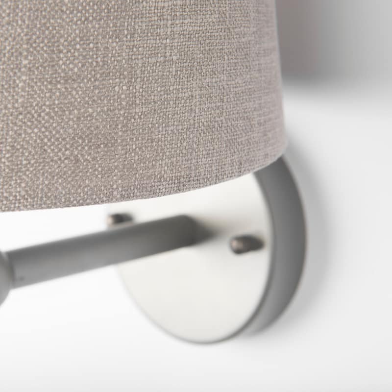 Chester Grey Metal & Beige Fabric Shade Wall Sconce