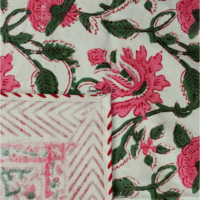 Romantic Floral Block Print Tablecloth Collection