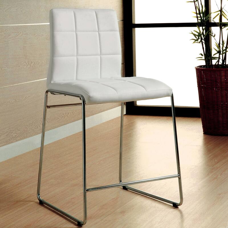 Donnabella Modern Black Faux Leather Dining Chairs (Set of 2) by Furniture of America