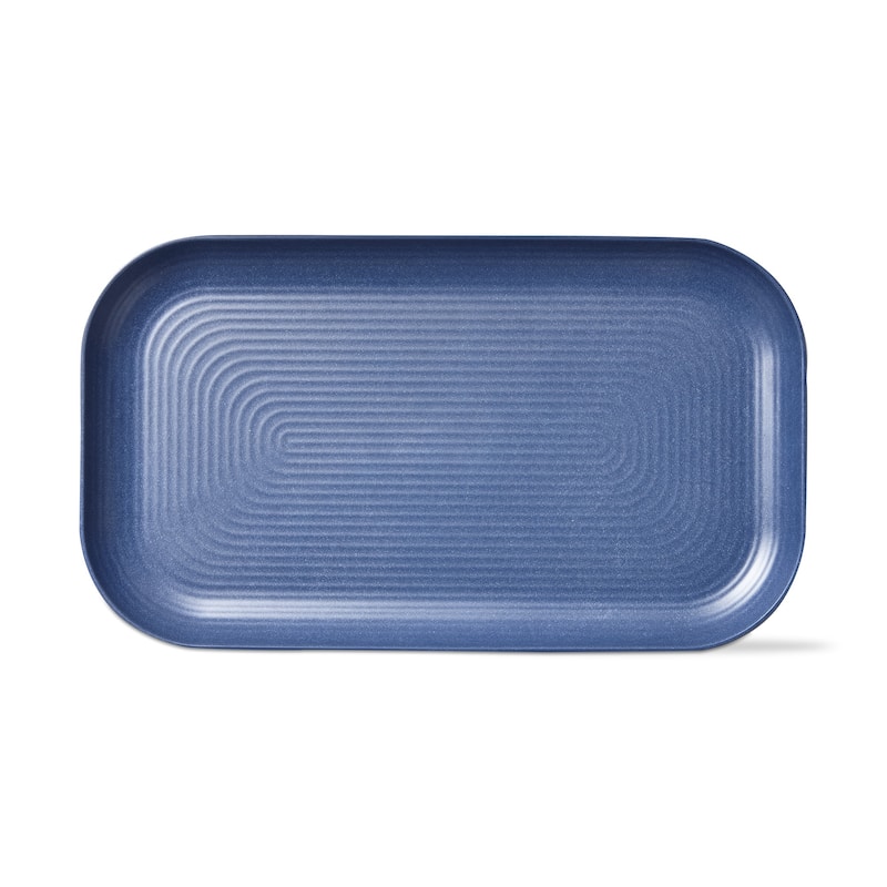 Blue Brooklyn Melamine Plastic Dinning Serving Platter Dishwasher Safe Indoor/Outdoor 17x10 inch Serving Platter