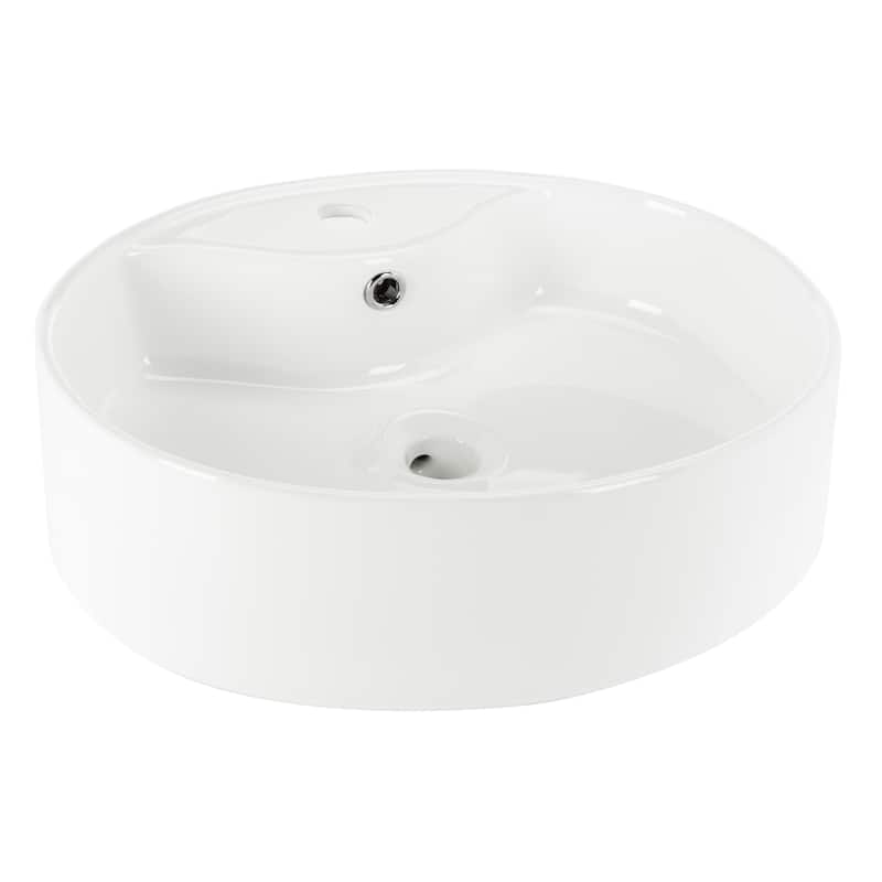 SAFAVIEH Solea Delle Porcelain Ceramic Vitreous Oval 20 Inch White Bathroom Vessel Sink - 20.1" x 16.7" x 5.9" - 20Wx17Dx6H