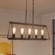 preview thumbnail 1 of 8, Modern Farmhouse 5-Light 30.5" Chandelier Faux Wood Rustic Kitchen Island Lights - L30.7 *W10.2" *H21.6"