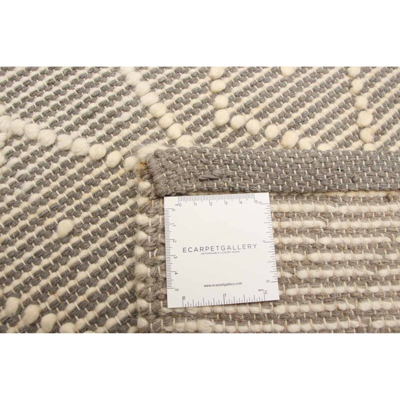 ECARPETGALLERY Braid weave Sienna Grey Wool Rug - 5'0 x 7'9