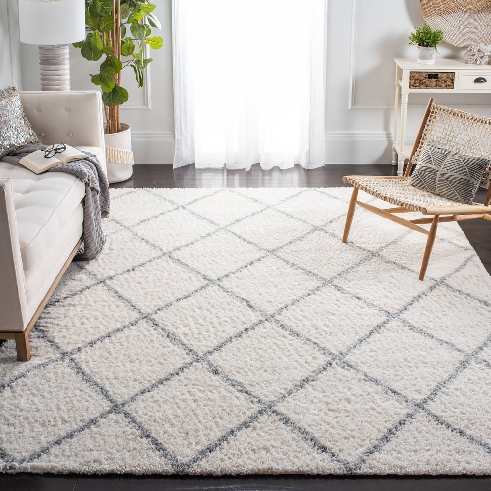 SAFAVIEH Parma Shag Sinda Trellis 1.2-inch Thick Rug