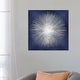 preview thumbnail 4 of 6, iCanvas 'Silver Sunburst On Blue I' by Abby Young Canvas Print 26x26x1.5
