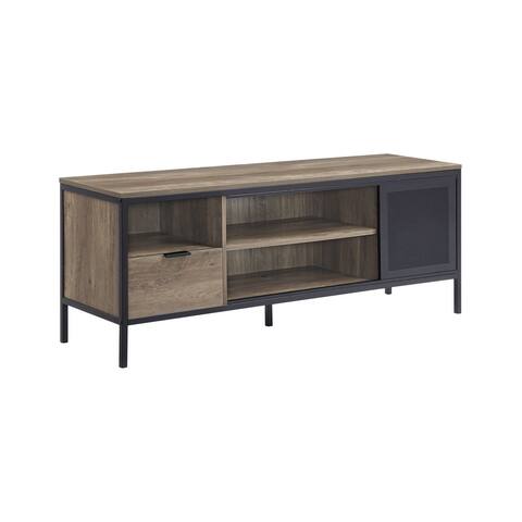 ACME Nantan TV Stand in Rustic Oak & Black Finish