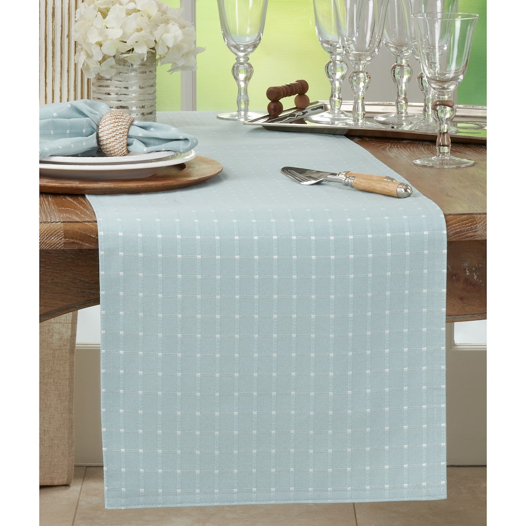 Square Stitched Dotted Table Runner