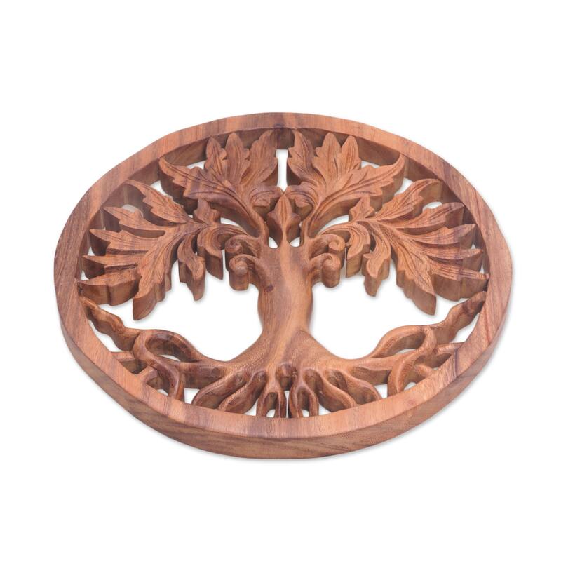 Novica Handmade Chaya Wood Relief Panel