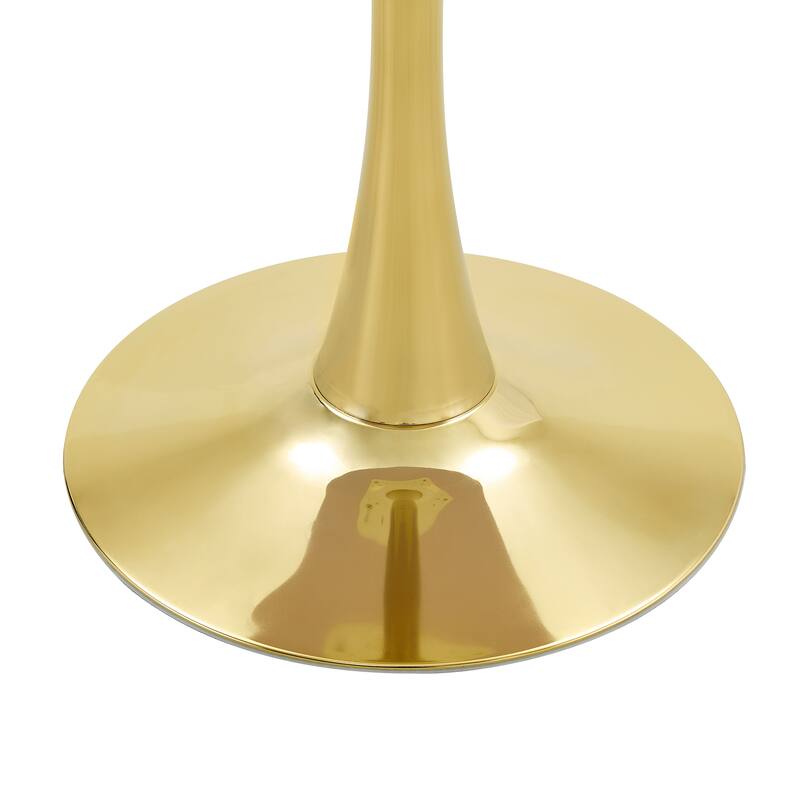 Round Thickened Table Top Coffee Table, Metal Pedestal Side Table Modern Bistro Table