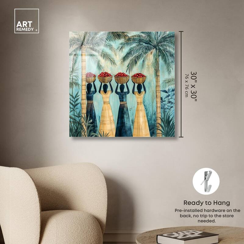 Walk Under Palms Acrylic by Art Remedy, Ready to Hang