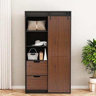 71-inch High Classic Sliding Barn Door Armoire, Lockers - Bed Bath ...