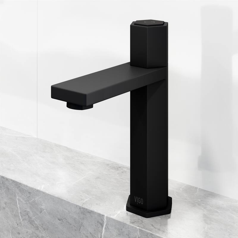 VIGO Nova 8" H Button Operated Single Hole Bathroom Faucet
