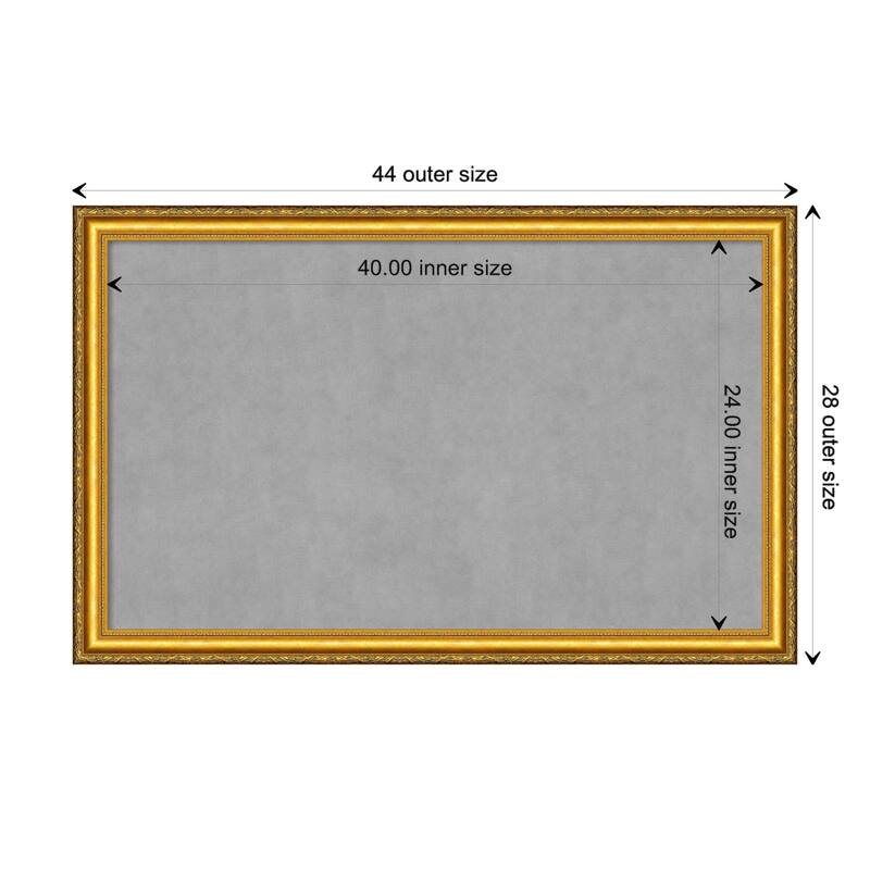 Amanti Art Colonial Embossed Gold Framed Magnetic Board - Board Size 40x24