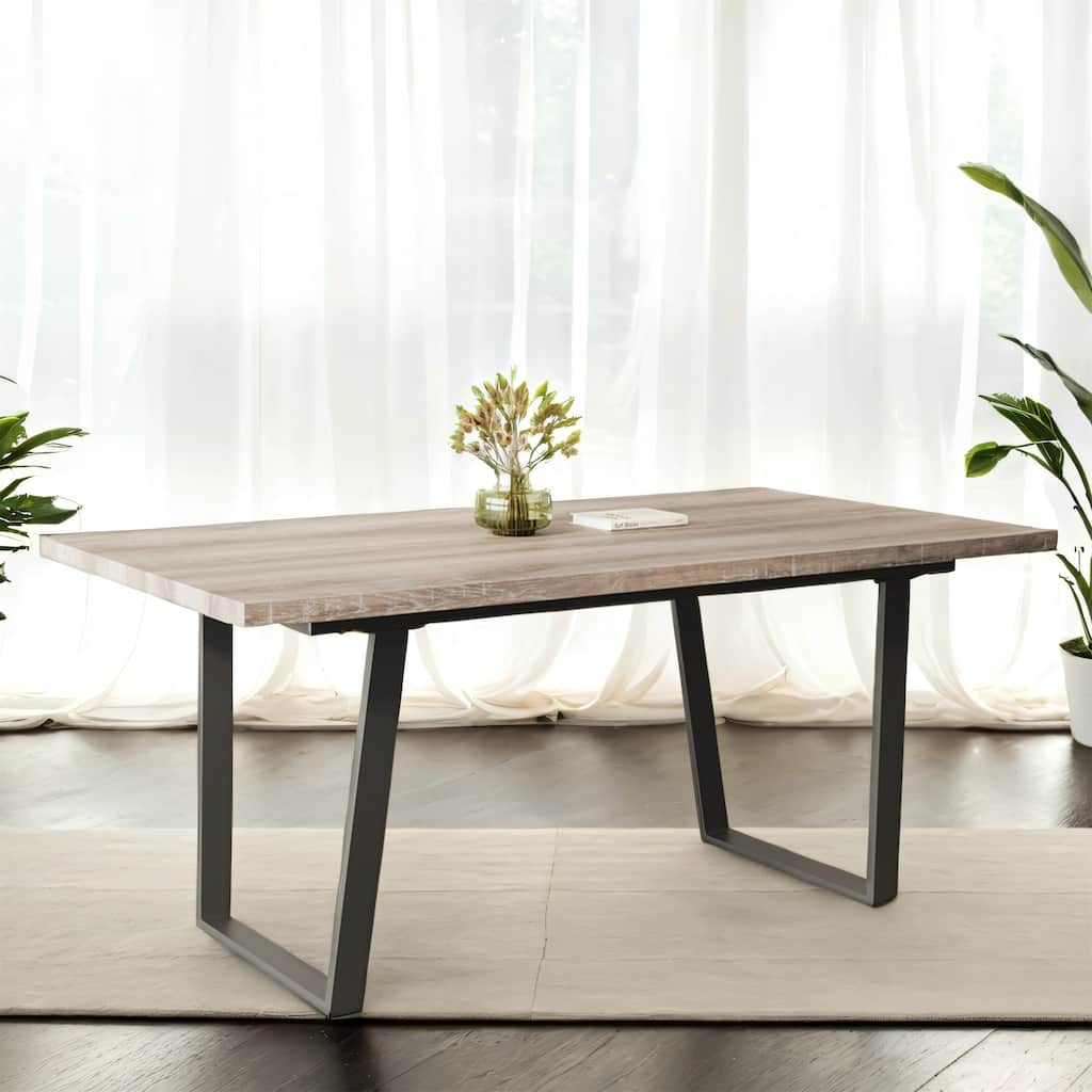 Modern Dining Table with Waterproof MDF Top, Easy to Clean & Assemble