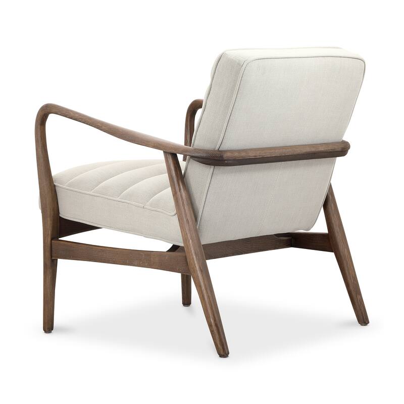 Aurelle Home Ash Wood and Upholstery Arm Chair - 30" wide x 27" deep