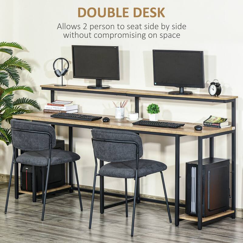 78.75 Inches Double Computer Desk for Two Person