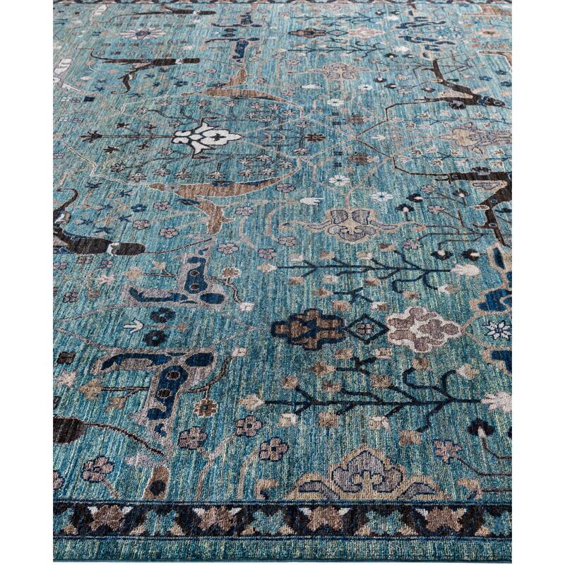 Serapi One-of-a-Kind Hand-Knotted Area Rug - Green - 9' 0" x 12' 0"