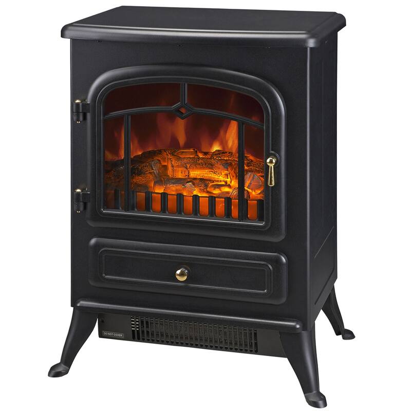 HOMCOM 1500W Portable Electric Fireplace Heater with 216 Sq. Ft. Radius