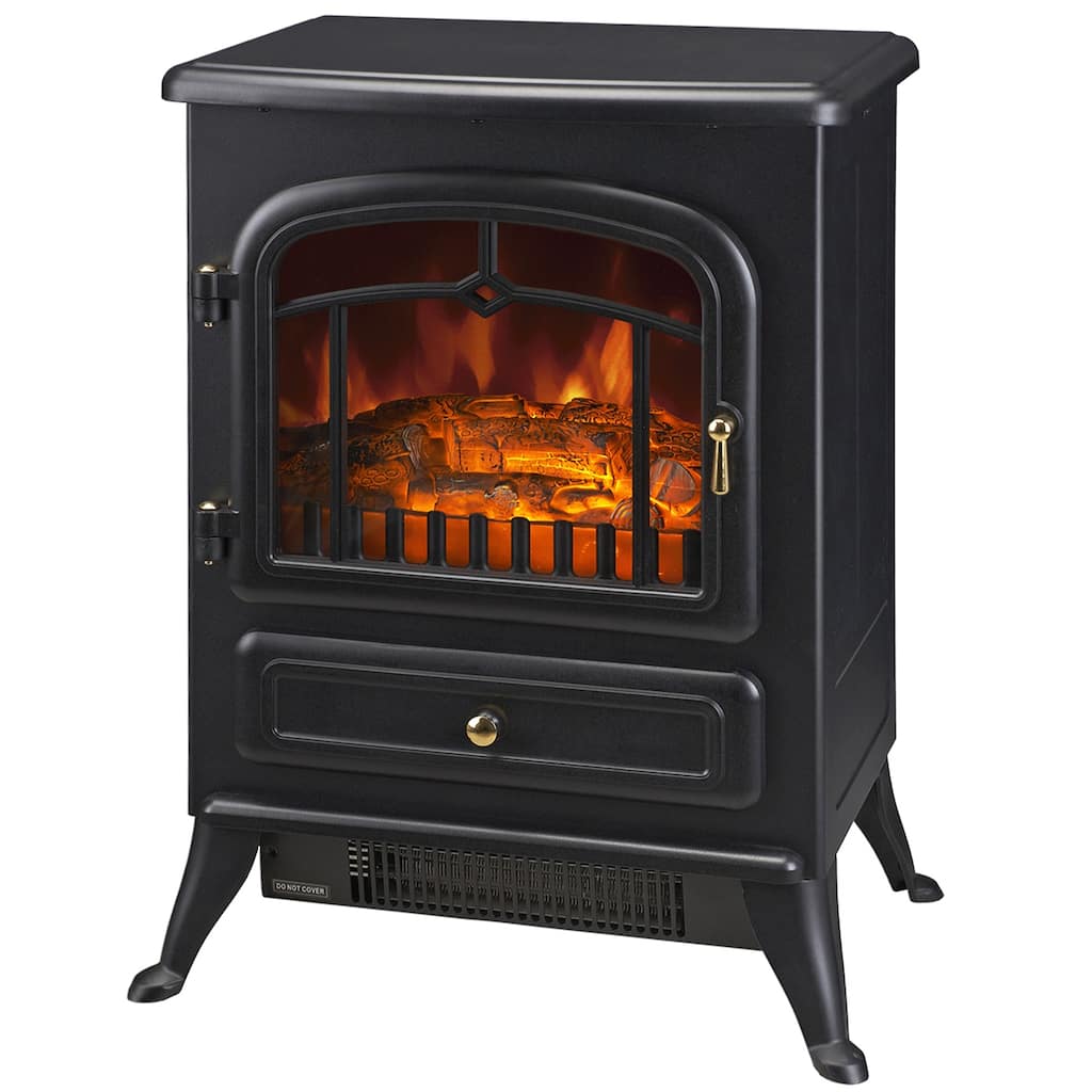 HOMCOM 1500W Portable Electric Fireplace Heater with 216 Sq. Ft. Radius