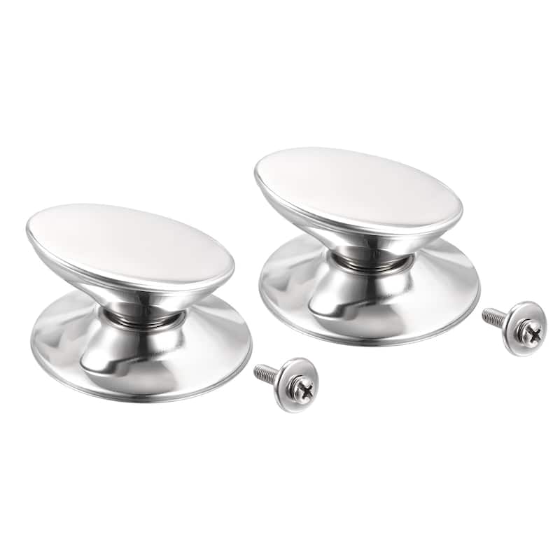 Universal Pot Lid Knob, Stainless Steel Replacement Knob 67x63x38mm, 2pcs - Silver