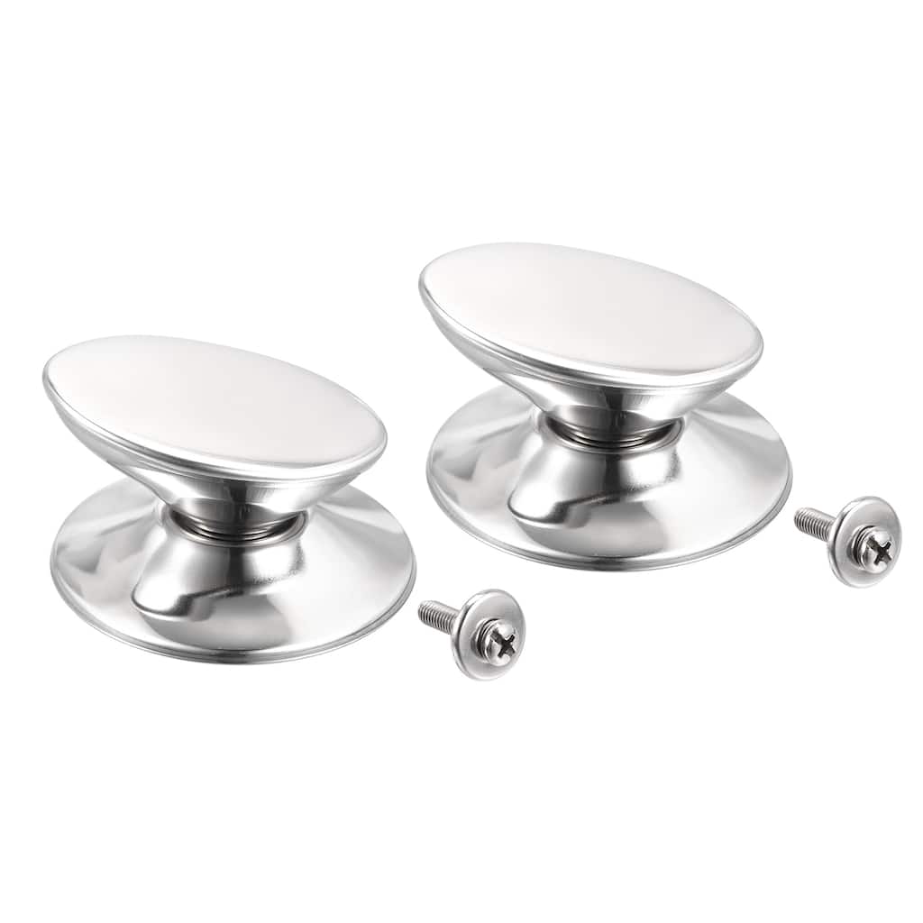 Universal Pot Lid Knob, Stainless Steel Replacement Knob 67x63x38mm, 2pcs - Silver