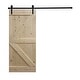 preview thumbnail 8 of 8, Paneled Wood Unfinished Barn Door with Hardware Kit - UF Series