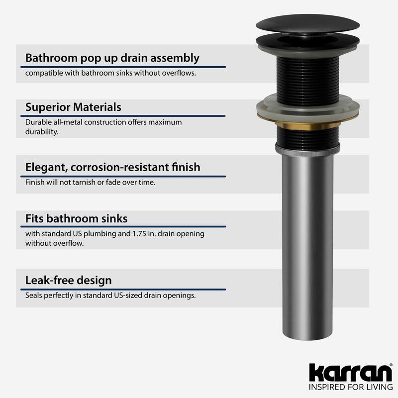Karran PU25 Pop-Up Vanity Bowl Drain
